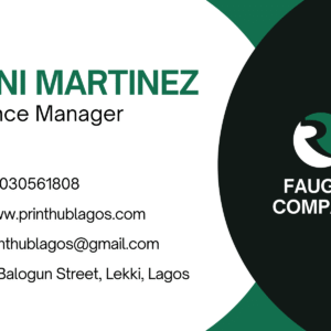 One-sided business card