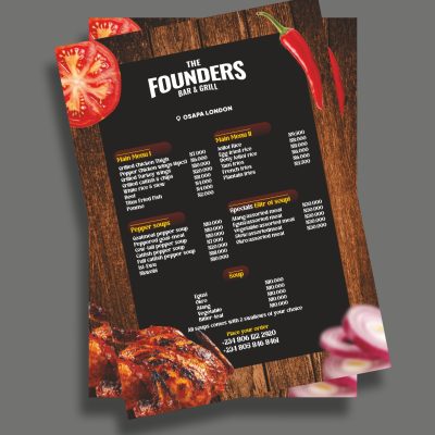 Custom Restaurant Food Menu Design & Printing in Lagos | Print Hub Lagos